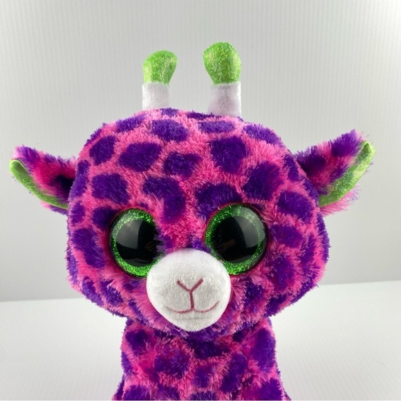 Beanie Boo Gilbert Giraffe 10 inch Plush 2017 Pink Purple Large - Picture 7 of 10